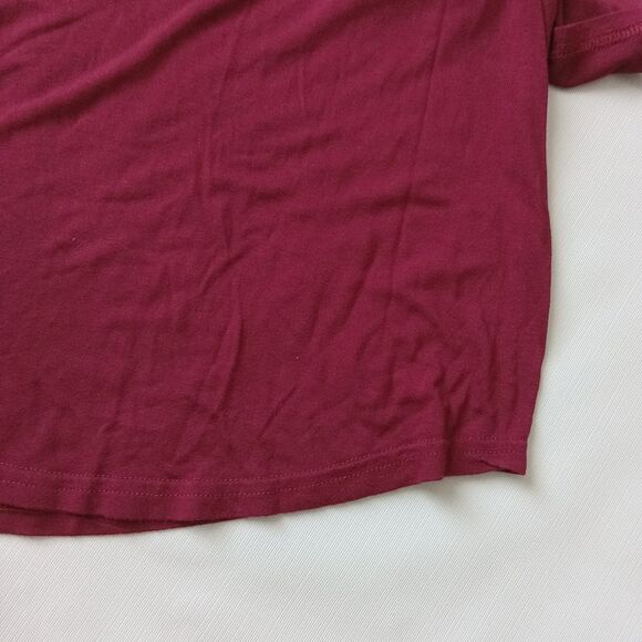 Rue21 Plus Size Stretchy Maroon Red Roll Tab Sleeve Mesh Shoulder Top Women's 3X - Picture 12 of 12